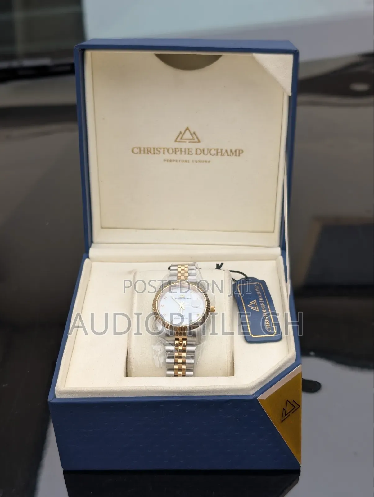 Christophe Duchamp Élysées White Dial With Gold Silver Steel Strap
