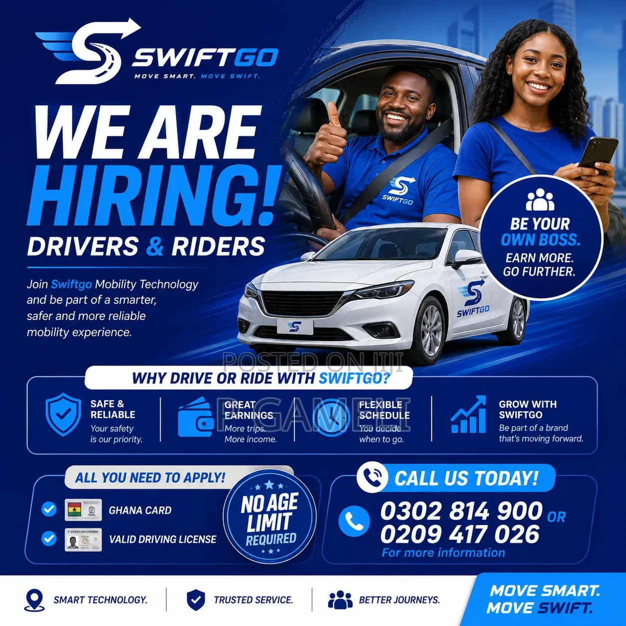 Swiftgo Is Recruiting Drivers Dispatch Riders Across Ghana