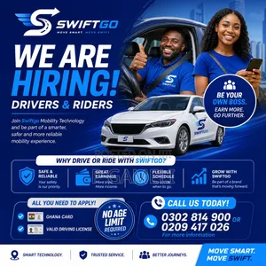 Swiftgo Is Recruiting Drivers Dispatch Riders Across Ghana