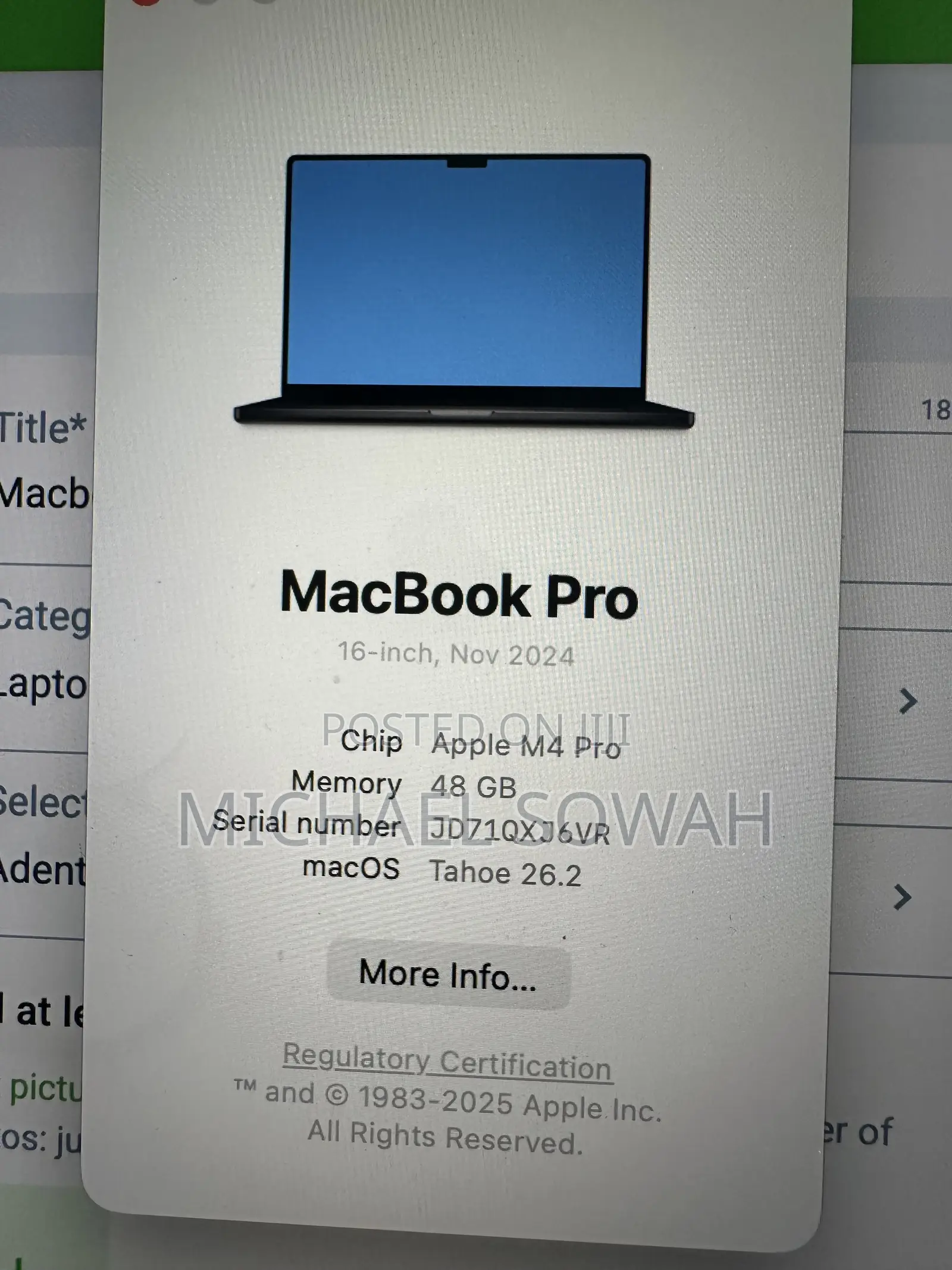 Laptop Apple MacBook Pro 2024 M4 Pro 48GB Apple M4 Pro SSD 1T