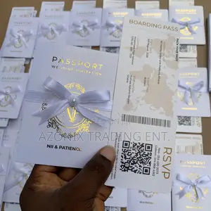 Passport Gold Wedding Invitation
