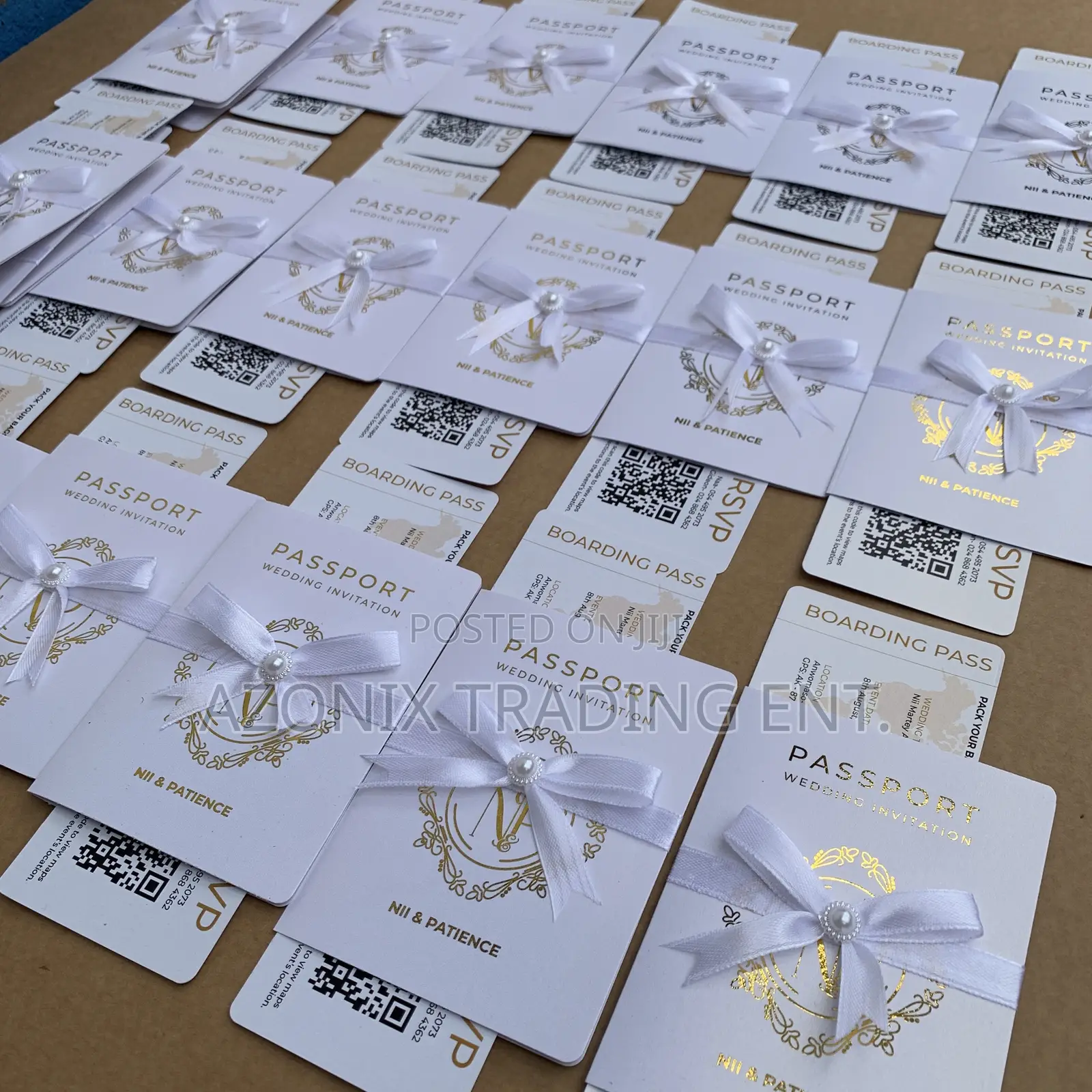 Passport Gold Wedding Invitation