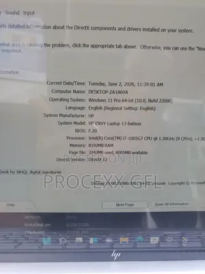 Laptop HP Envy 13 8GB Intel Core i7 SSD 1T