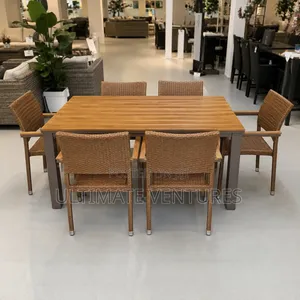 Elegant 6-Seater Wicker Dining Set