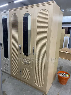 3-Door Light Oak Wardrobe With Mirror + Drawers