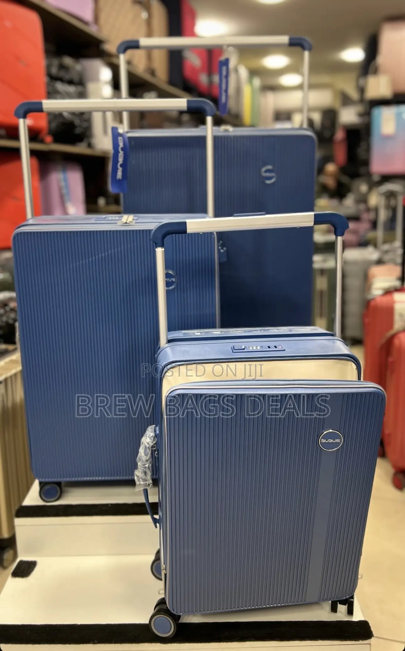 Quality 3set Bubule Wide Handle Front Back Zip Traveling Bag.