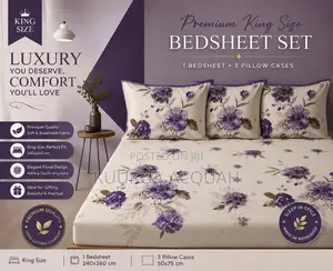 1 Kingsize Bedsheet 3 Pillow Cases