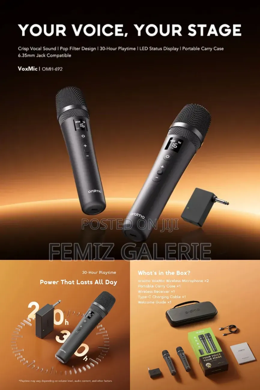 Oraimo Voxmic Portable Long-Lasting Wireless Microphone