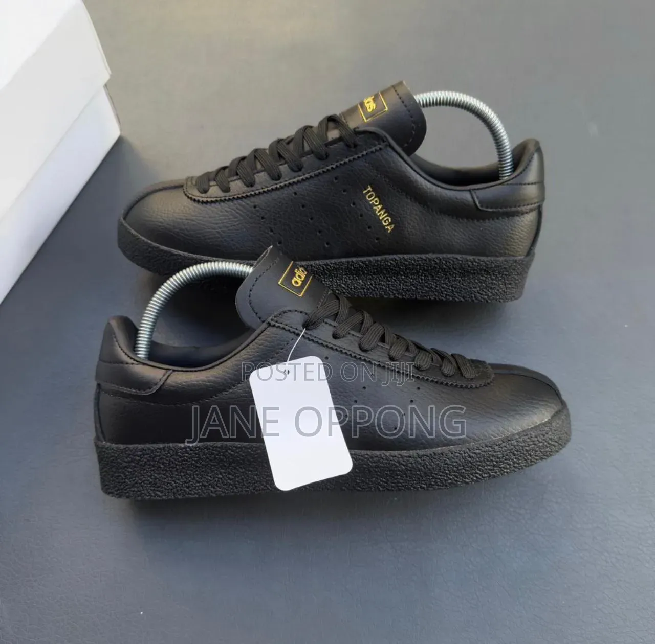 Adidas Originals Topanga Clean "Triple Black" Gold Foil