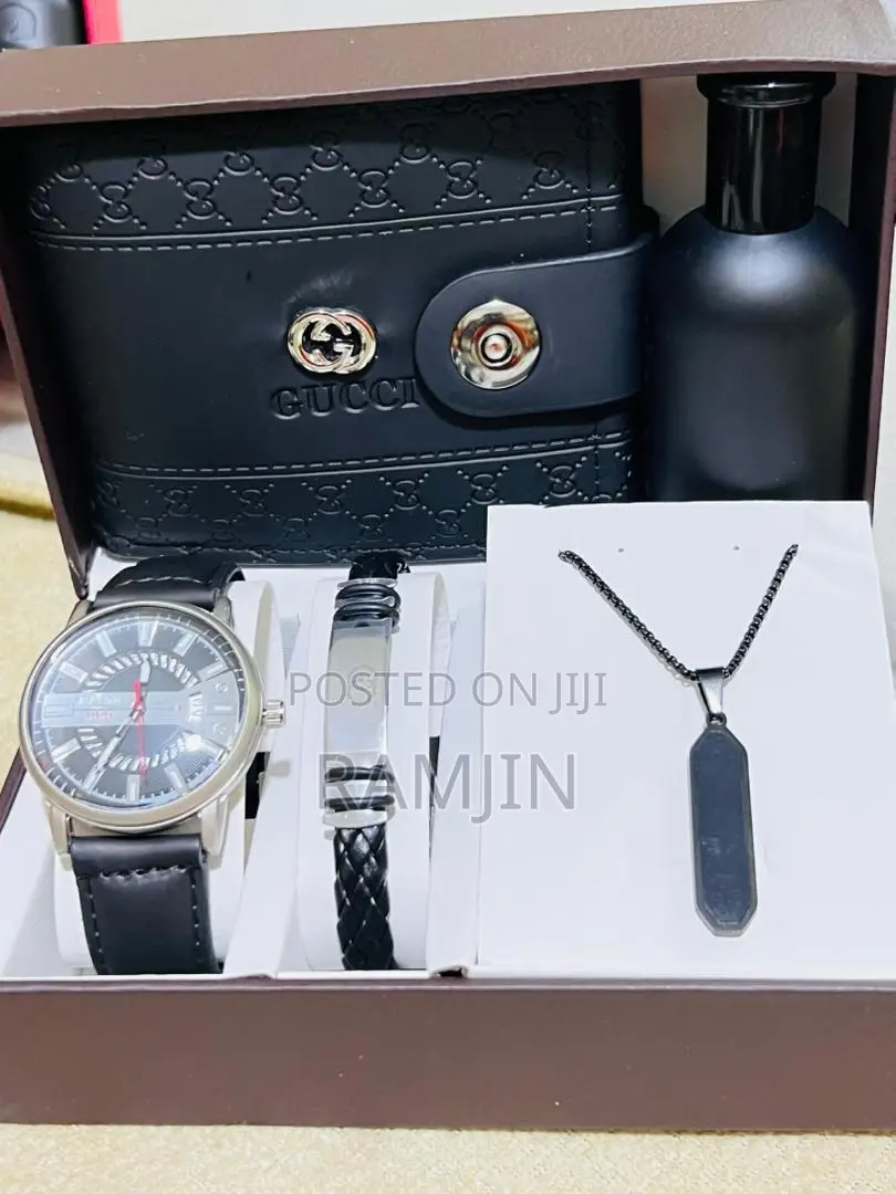 Men's Watches + Bracelet, Necklace Pendant, Wallet, Fragrance Set