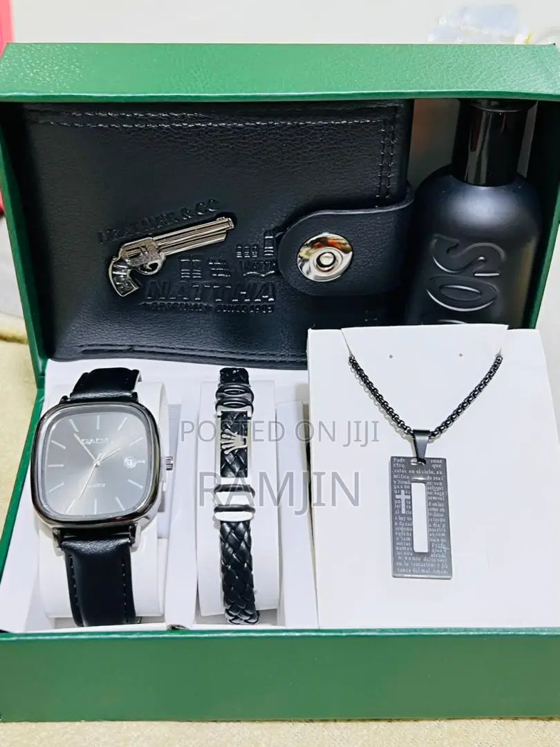 Men's Watches + Bracelet, Necklace Pendant, Wallet, Fragrance Set