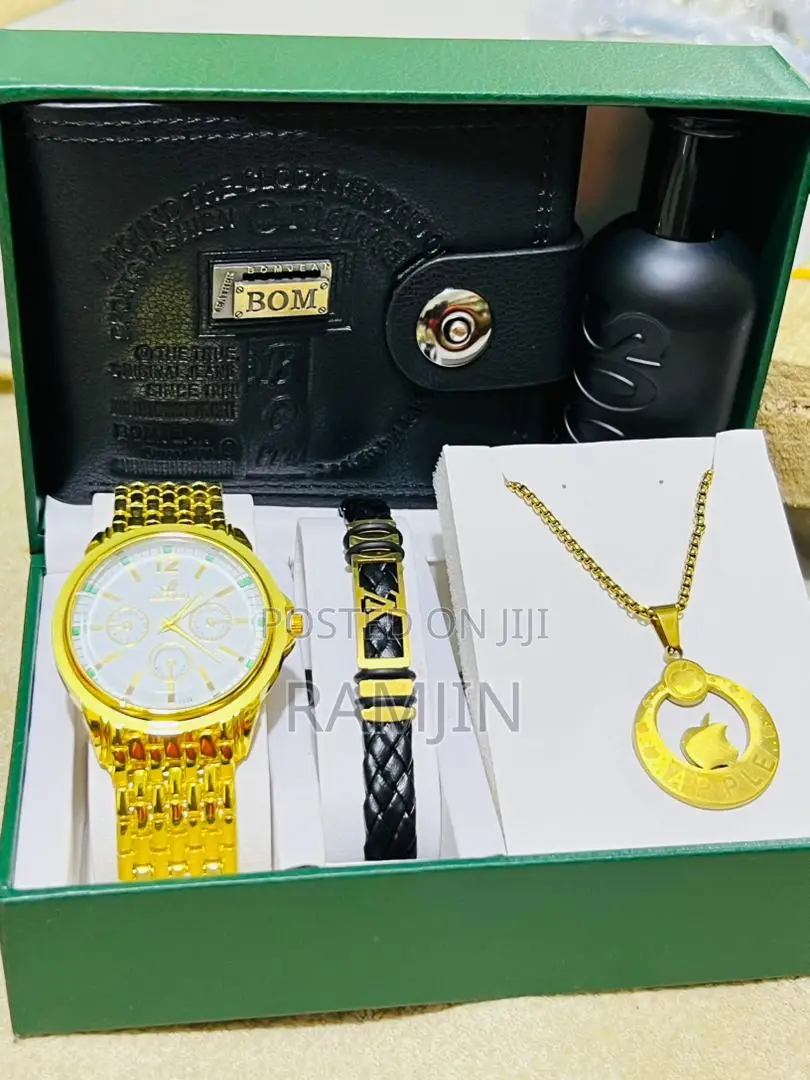 Men's Watches + Bracelet, Necklace Pendant, Wallet, Fragrance Set