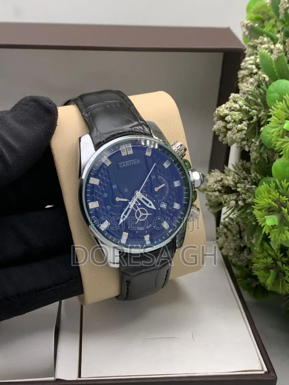 Cartier Chronograph Leather Watch for Men –Classic Luxury Gift for Him