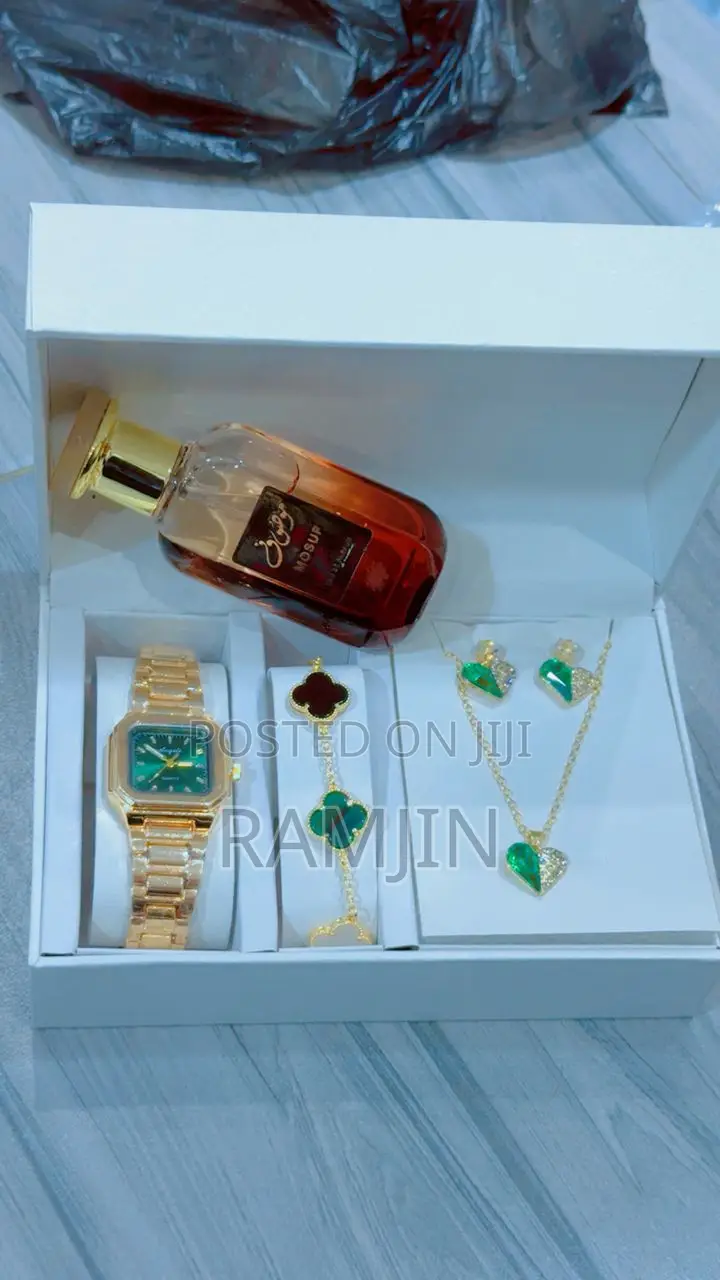 Lady's Watches + Bracelet, Necklace Pendant, Fragrance Set