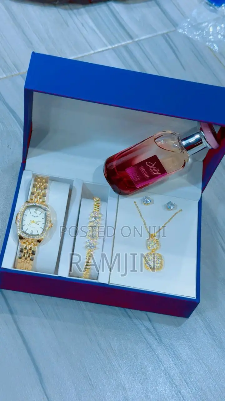 Lady's Watches + Bracelet, Necklace Pendant, Fragrance Set
