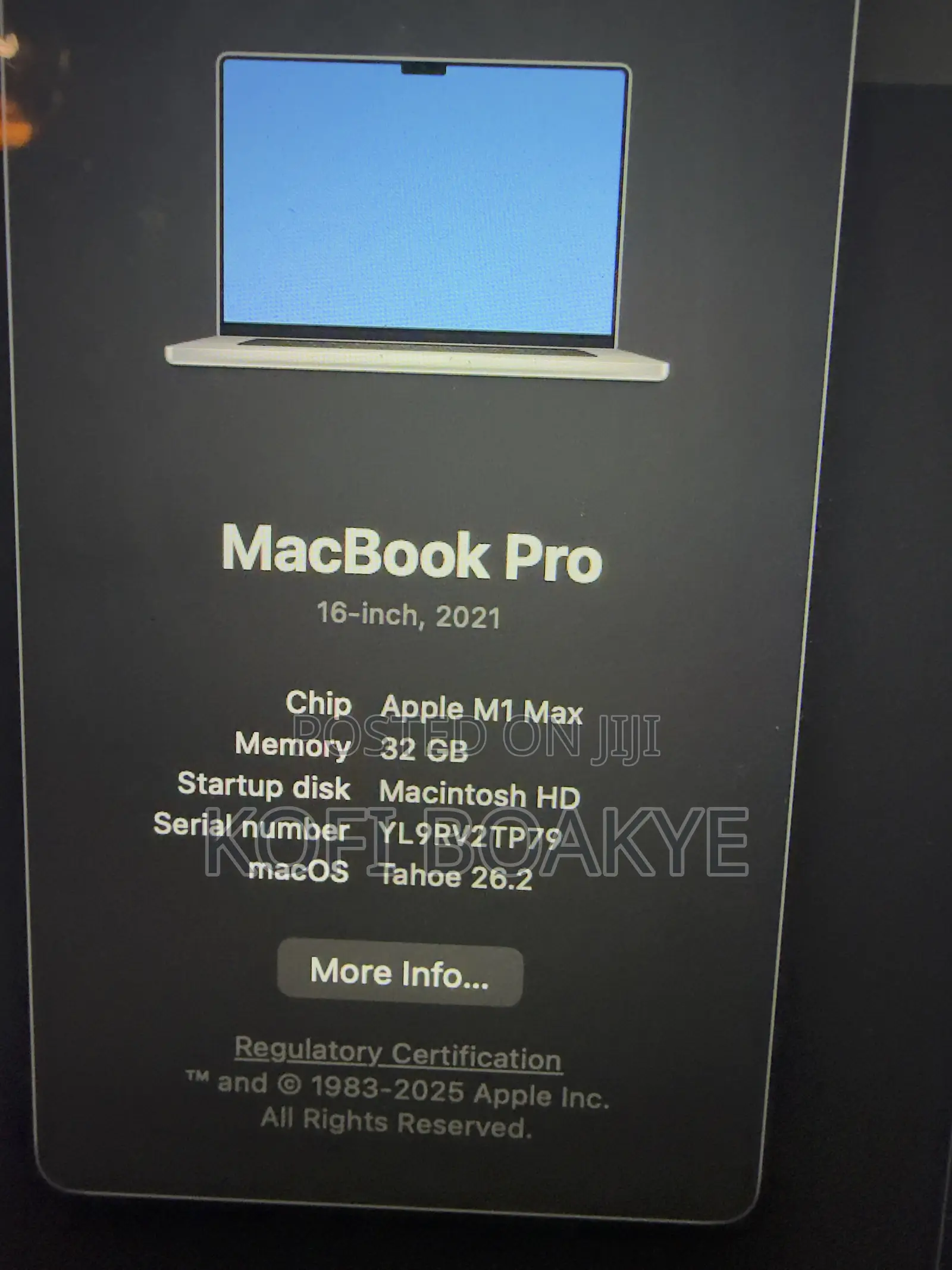 Laptop Apple MacBook Pro 2021 M1 Max 32GB Apple M1 Max SSD 1T