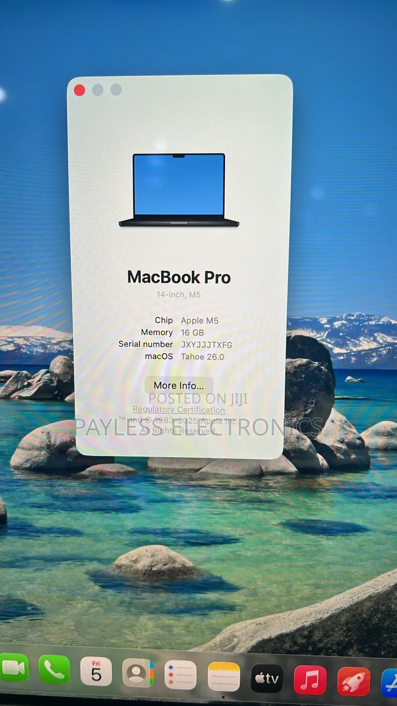 New Laptop Apple MacBook Pro 2025 M5 16GB Apple M5 SSD 512GB