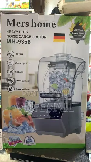 Mers Home Mh-9356 Blender 1800w Motor and a 2.0l Capacity.