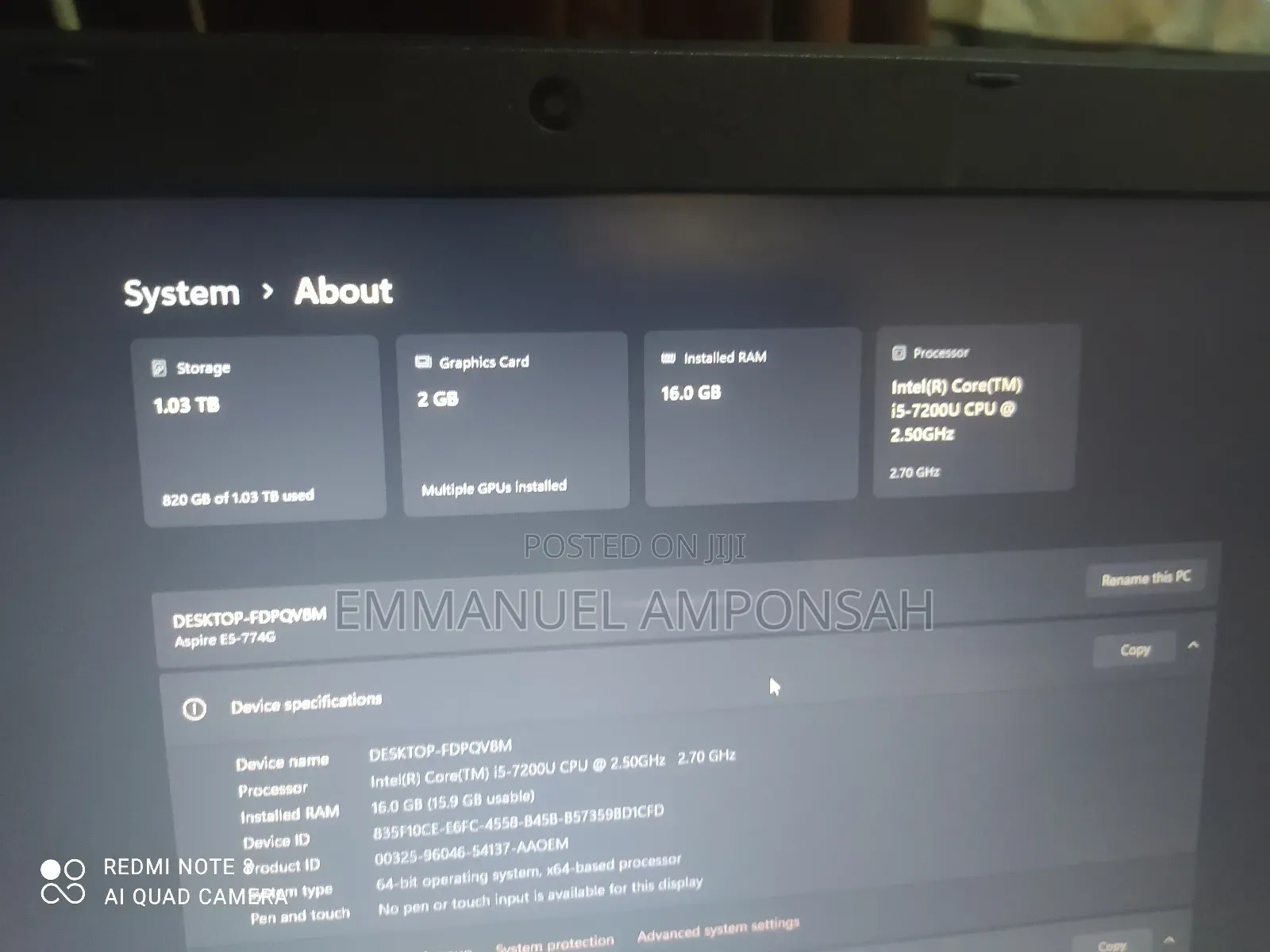 Laptop Acer Aspire 5 16GB Intel Core i5 HDD+SSD 1.5T
