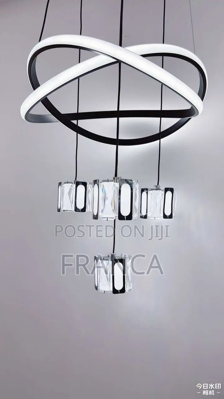 Modern Crystal Hanging Chandelier *Adjustable Height *3 Color Change