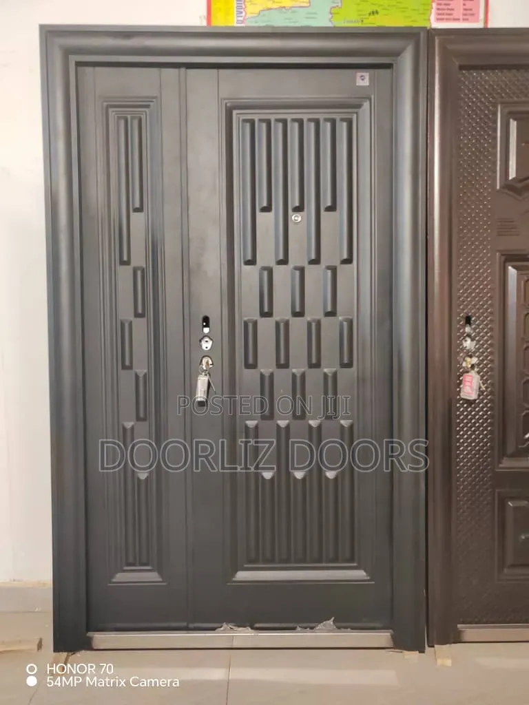Black One and Half Security Door With Accessories