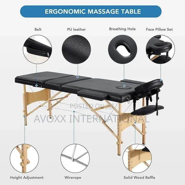 Entil Massage Table With Adjustable Height Backrest, 595lbs