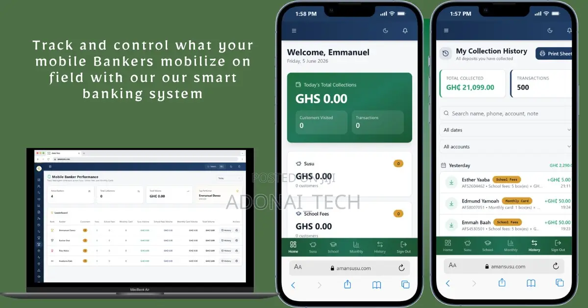 Banking,Susu, Savings And Loans And Mobile Bankers Management System