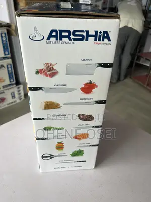 Arshia 10-Piece Stainless Steel Knife Set With Wooden Block