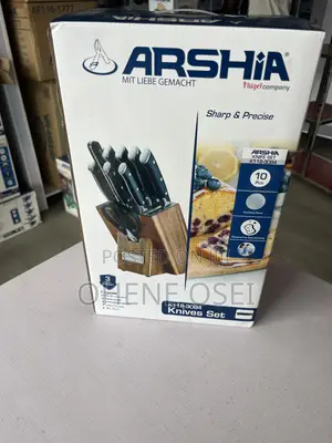 Arshia 10-Piece Stainless Steel Knife Set With Wooden Block