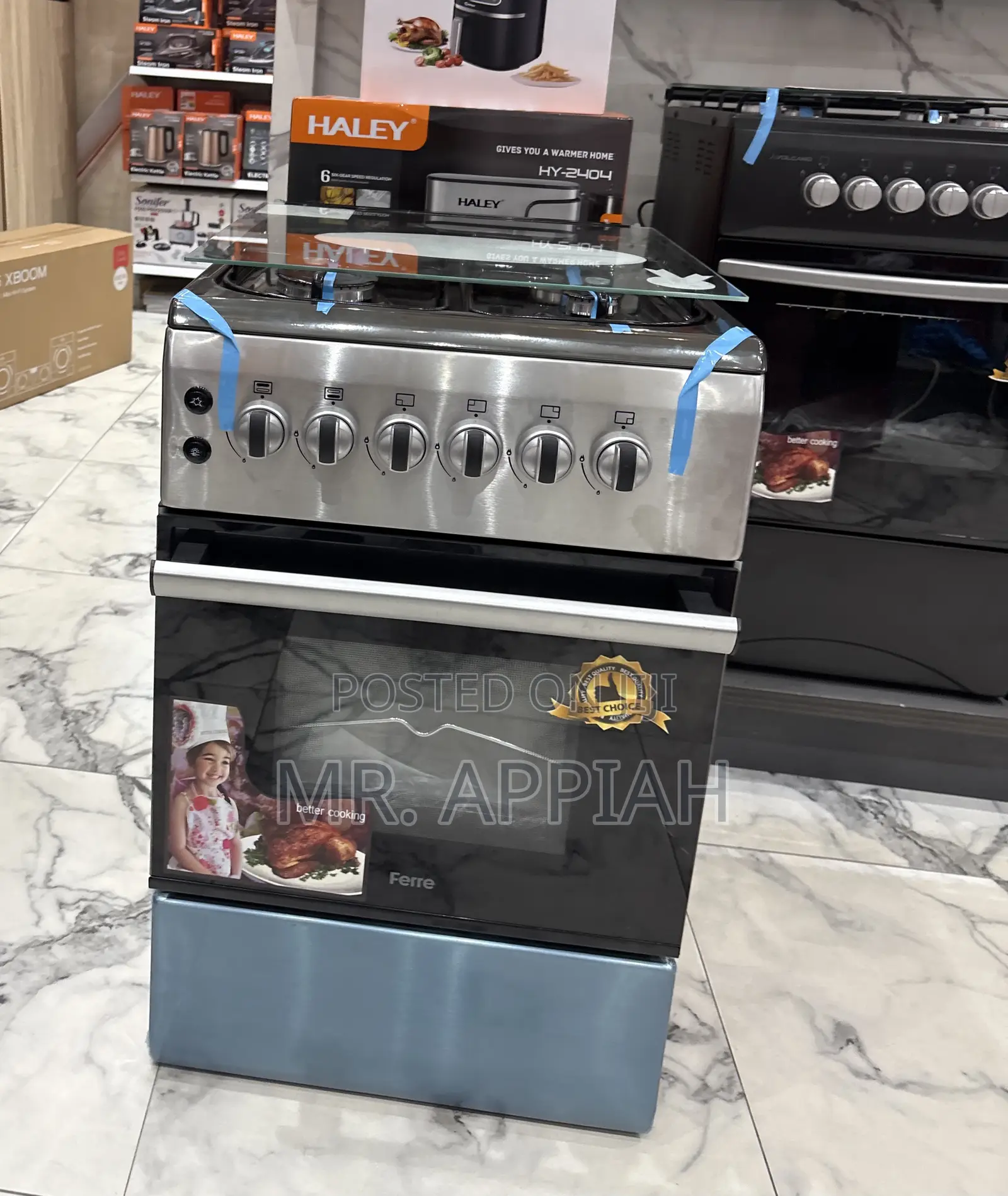 Get Premium Ferre 4 Gas Burner With Glass Oven(Gray) 