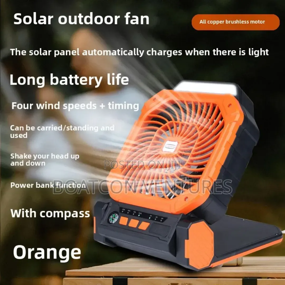Portable Solar Fan With Power Bank