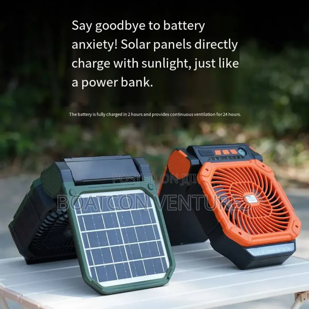 Portable Solar Fan With Power Bank