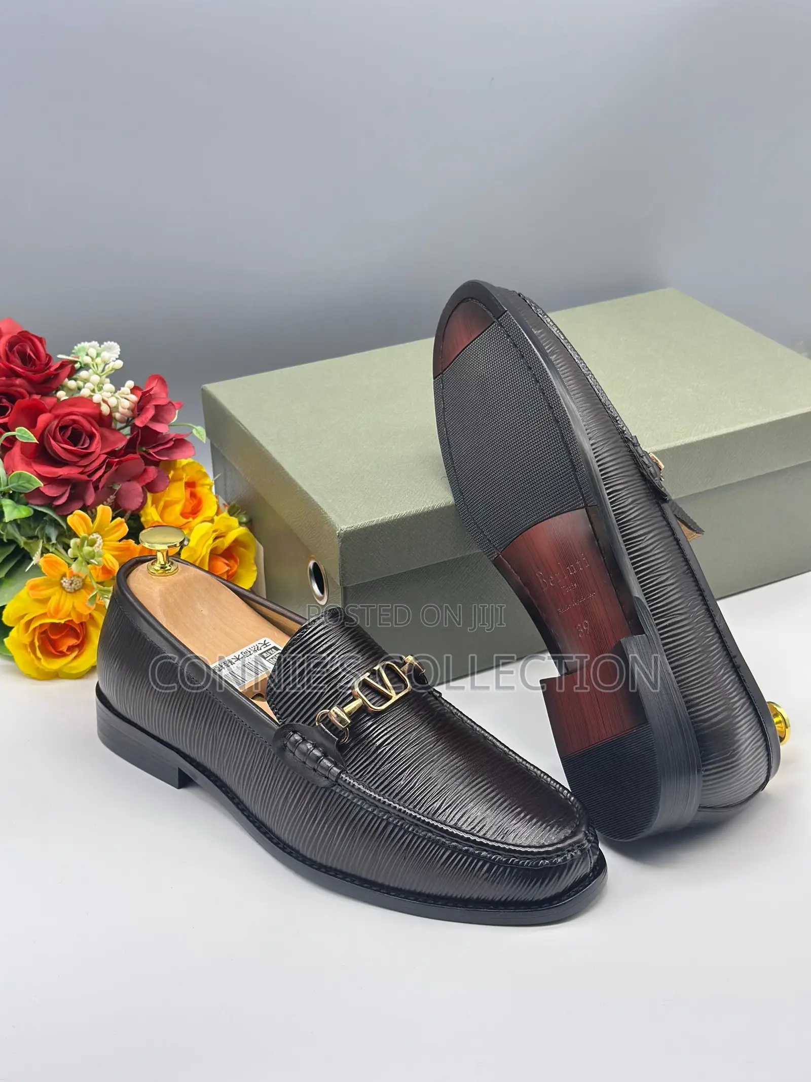 Fresh Black and Brown Textured Leather Slip-on Shoe