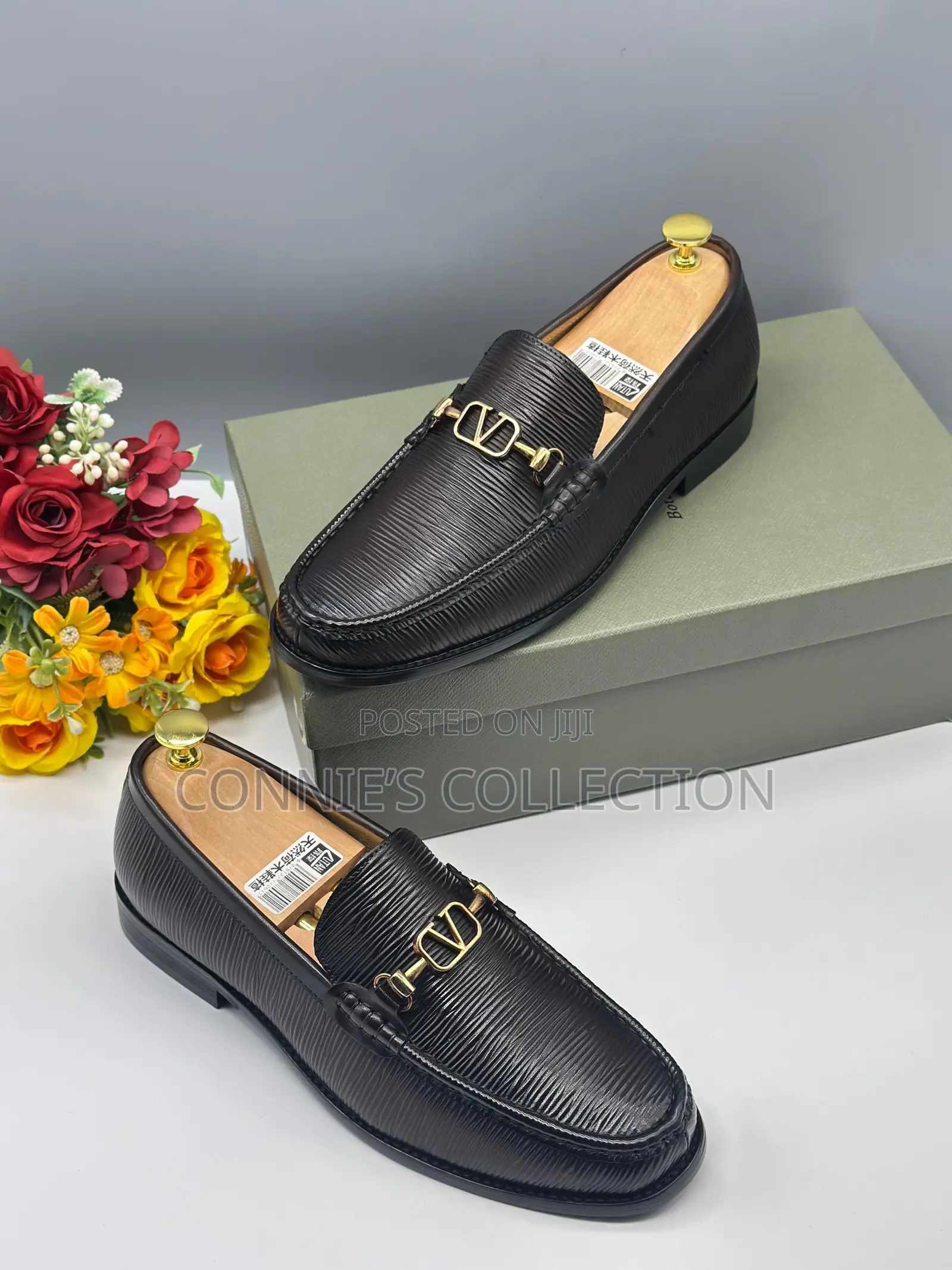Fresh Black and Brown Textured Leather Slip-on Shoe