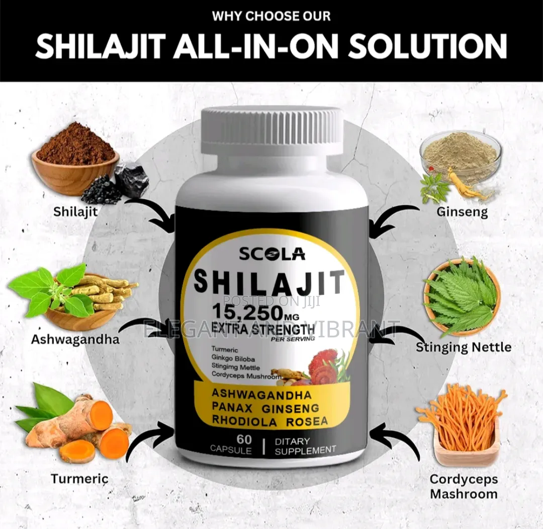 Himalayan Shilajit 9000mg 60caps 100% Pure Extract for Energy Boost