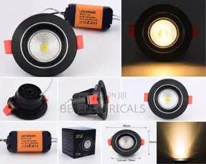 7w Cob Led Recessed Downlight (Black Finish)