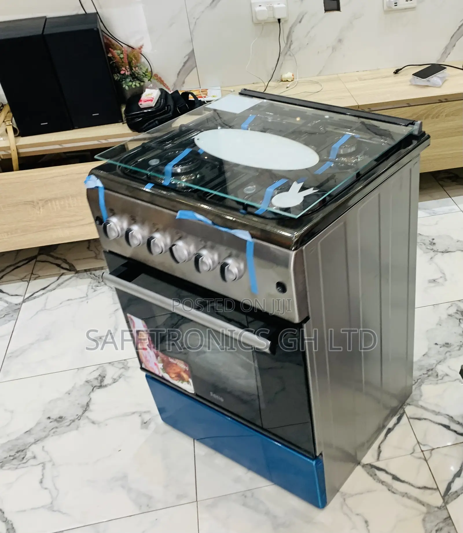 Exclusive Grey Ferre 60x60 4 Burner Gas Cooker, Auto Ignition