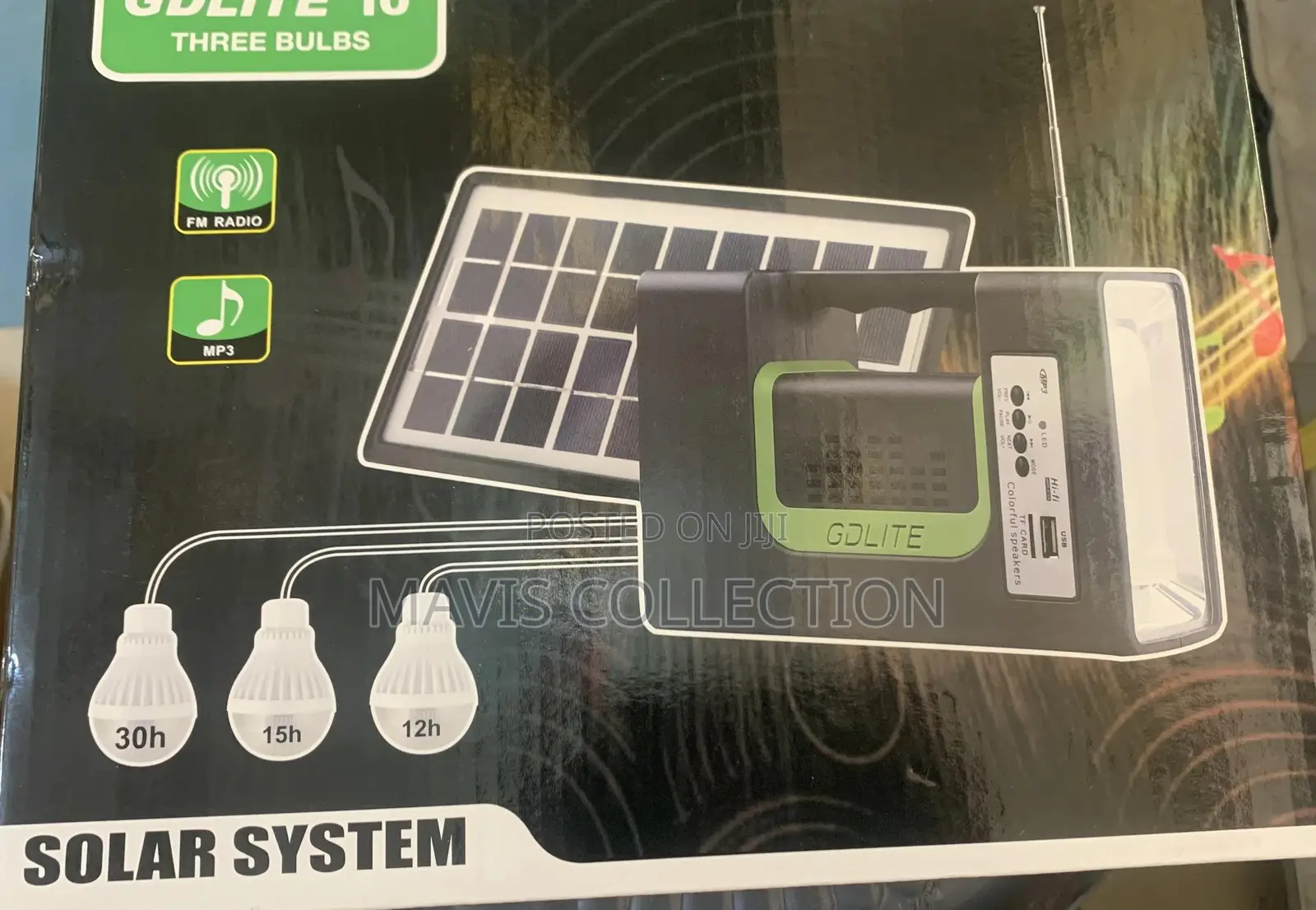 Solar Light And Panel With Three Bulbs