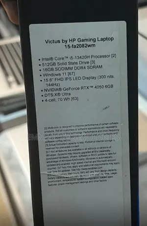 New Laptop HP Victus 15 16GB Intel Core i5 SSD 512GB