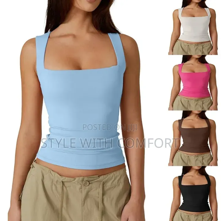 Square Neck Ladies Top. Double Layered. Extra Large.