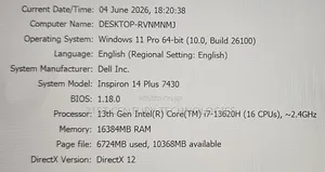 New Laptop Dell Inspiron 14 16GB Intel Core i7 SSD 1T