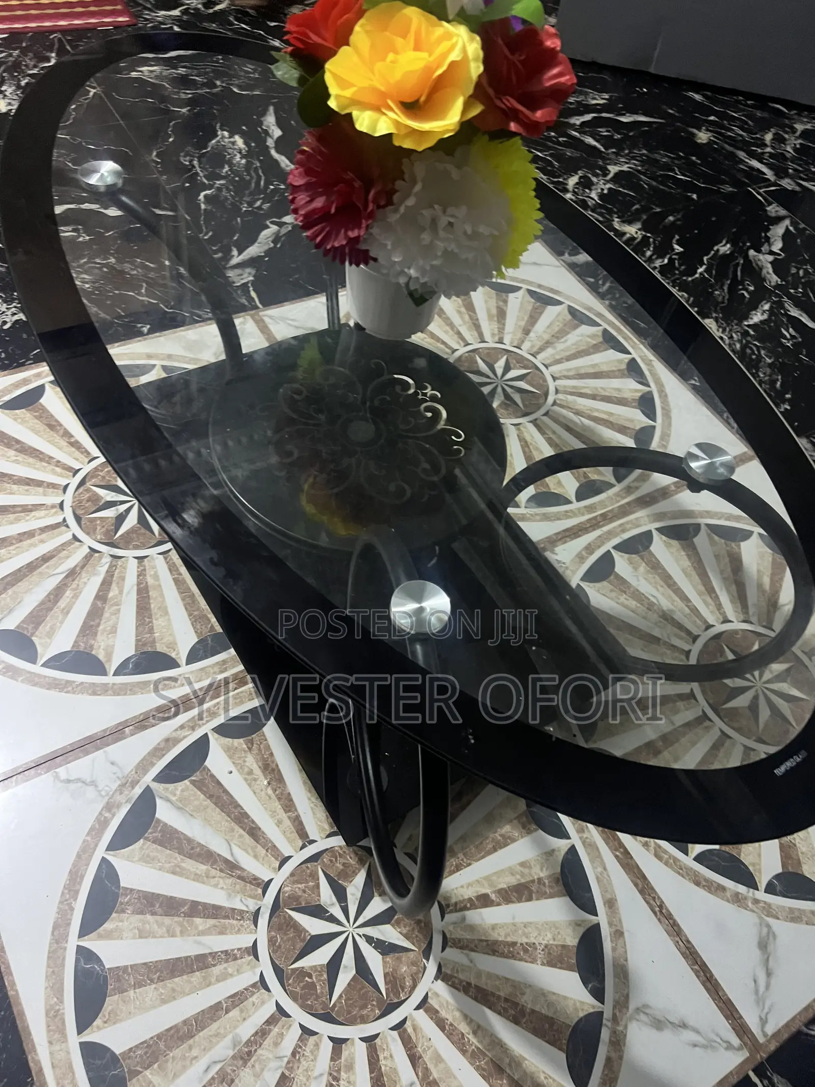 Modern Oval Glass Center Table ——Brand New