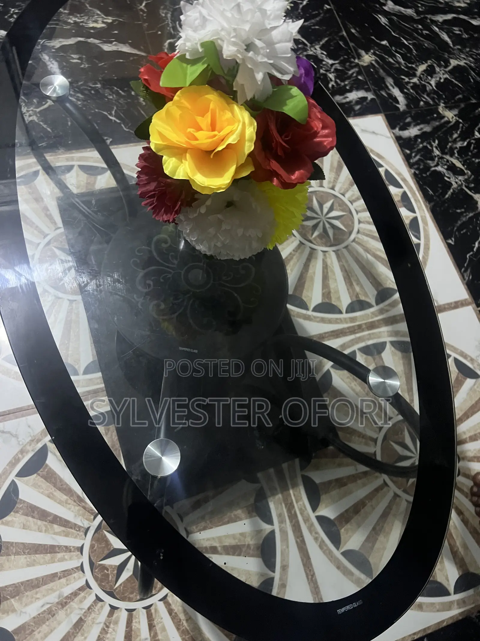 Modern Oval Glass Center Table ——Brand New