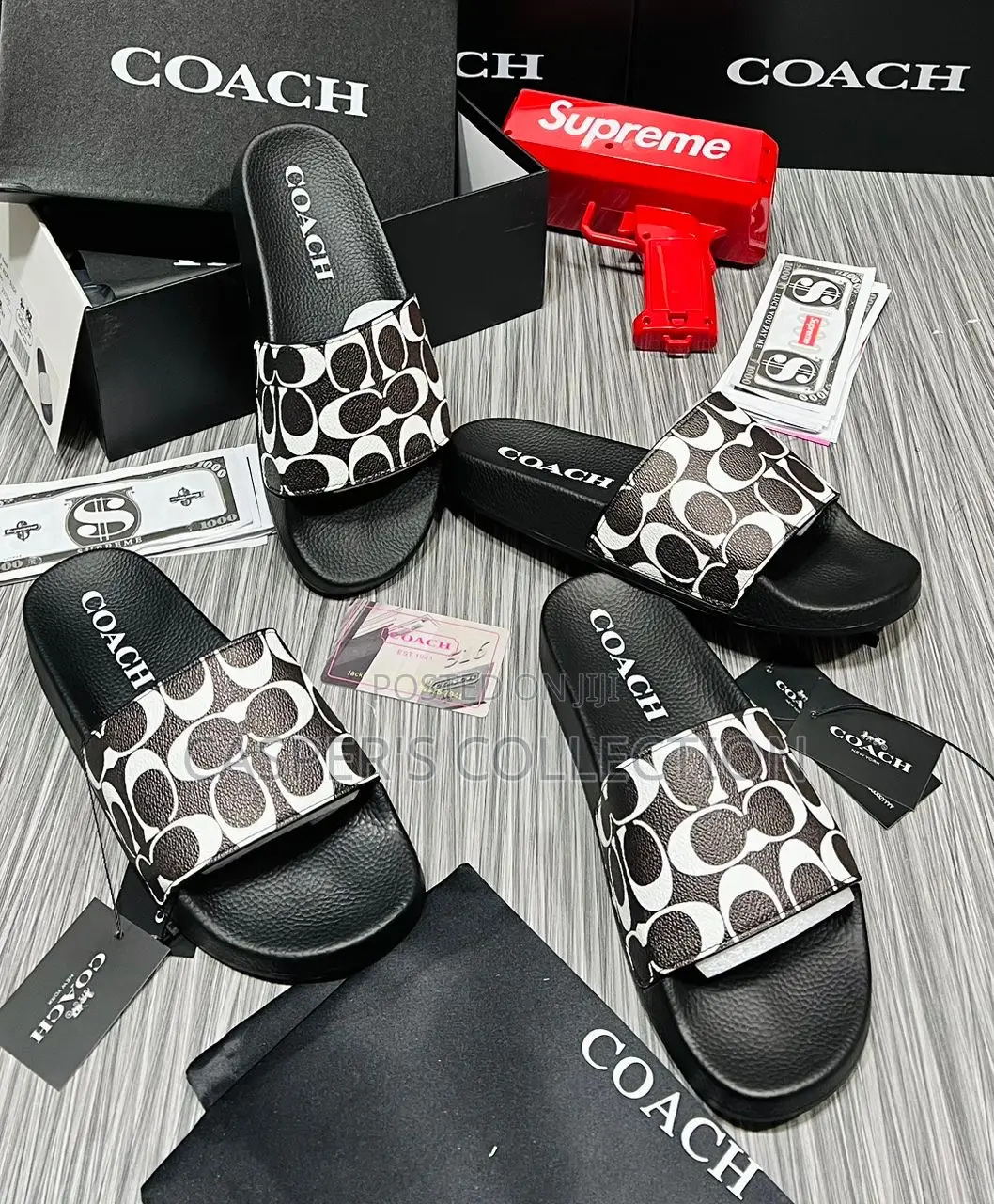 Coach Men's Signature Coated Canvas Pool Slide.