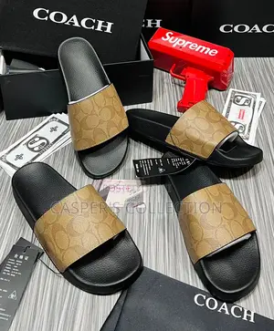 Coach Men's Signature Coated Canvas Pool Slide.