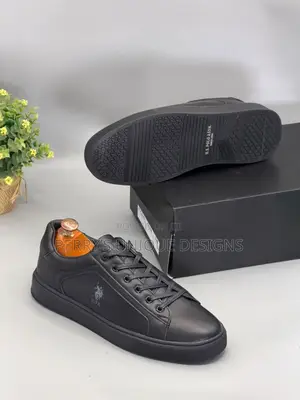 Black Leather Sneakers