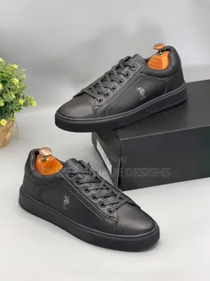 Black Leather Sneakers