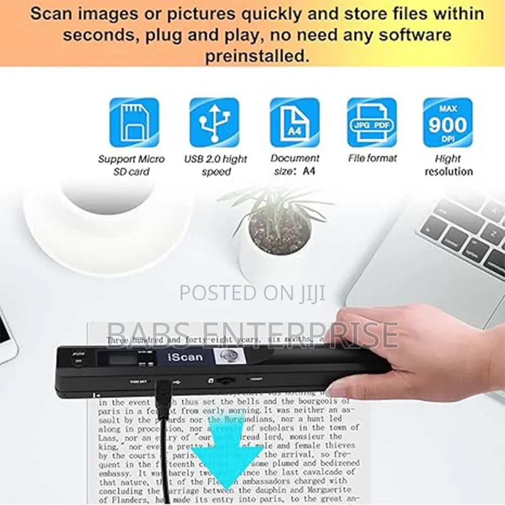 Autens Portable Handheld Scanner Included 16g Sd Card-Wand Scanner A4