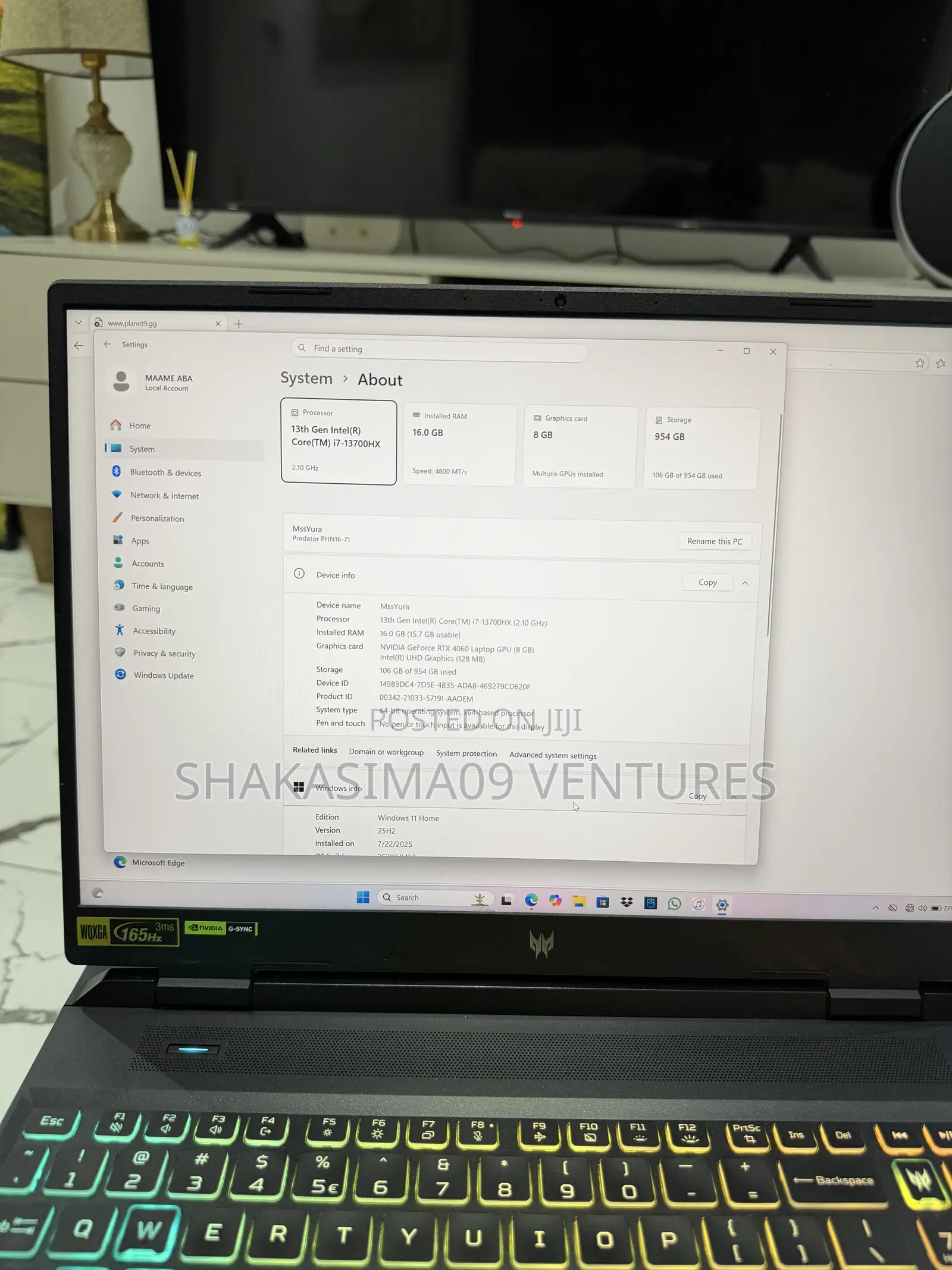 Laptop Acer Predator Helios Neo 16 16GB Intel Core i7 SSD 1T
