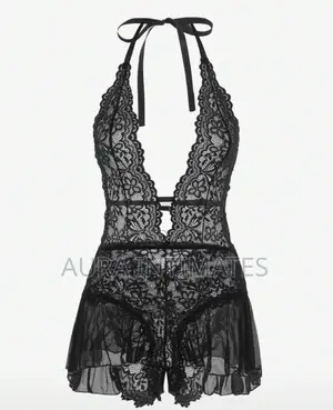 1pc Women's Lace Sheer Backless Lingerie